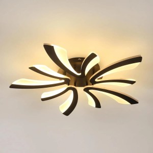 Nowoczesna Lampa Sufitowa LED 72 cm Czarna 50W Design Płatek Kwiatu