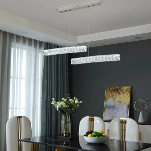 Kryształowy Żyrandol Wiszący LED Liniowy 80 cm - 46 cm