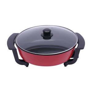 Elektryczny garnek Hot Pot 6L 1360W z pokrywą szklaną – patelnia elektryczna do gotowania i smażenia