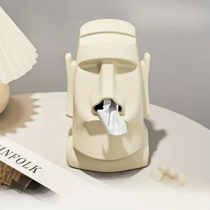 Kreatywny Chustecznik Moai – Stylowe Pudełko na Chusteczki Kamienna Figura Wyspy Wielkanocnej