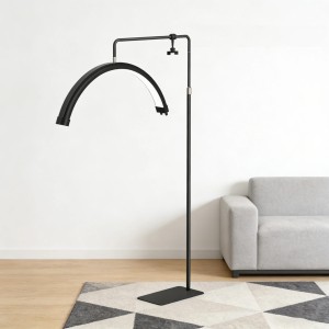 Profesjonalna Lampa Kosmetyczna LED Półksiężyc 40W – Lampa do Rzęs i Makijażu 60cm, Regulacja Barwy 3000K-6000K, Statyw 1.9m, Uchwyt na Telefon