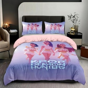 Komplet Pościeli K-pop Demon Hunters – Miękka Pościel z Mikrofibry, Różne Rozmiary