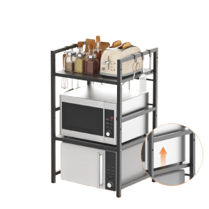 Wielofunkcyjna Półka na Mikrofalówkę i Piekarnik – Organizer Kuchenny, Stal Węglowa, udźwig 40kg