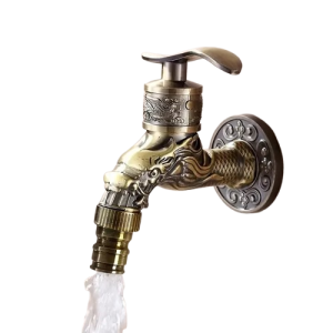 Antyczny kran ścienny RETRO SMOK – Ozdobna bateria ogrodowa i do mopa