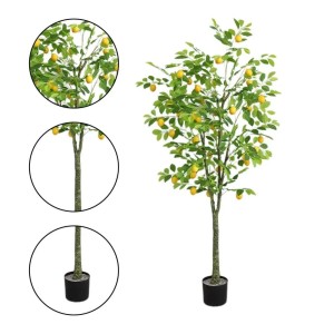 Sztuczne Drzewko Cytrynowe 180 cm – Realistyczne Drzewko z Owocami w Doniczce