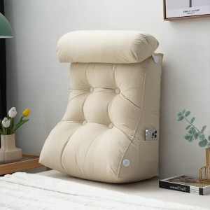 Ergonomiczna Poduszka Lędźwiowa do Czytania w Łóżku – Regulowany Zagłówek, Podparcie Pleców i Szyi, Kieszeń na Telefon