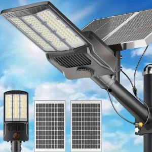 Mocna Lampa Solarna Uliczna LED 8000W 800000LM – Latarnia z Czujnikiem Ruchu i Pilotem, IP65  2xSolar 