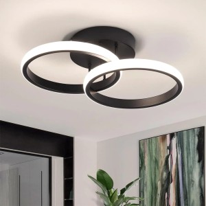 Nowoczesna Lampa Sufitowa LED 24W Plafon Ring 2 Pierścienie 