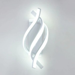 Nowoczesny Kinkiet LED Ścienny Spirala 3D – Lampa Aluminiowa do Sypialni i Salonu – Czarny/Biały