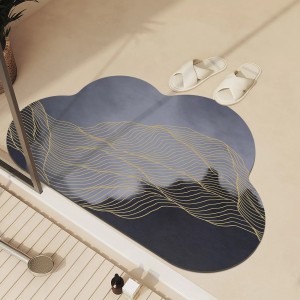 Chłonna Mata Łazienkowa Szybkoschnąca – Nowoczesny Dywanik Antypoślizgowy "Chmurka" Różne Wzory 