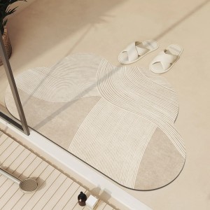 Chłonna Mata Łazienkowa Szybkoschnąca – Nowoczesny Dywanik Antypoślizgowy "Chmurka" Różne Wzory 