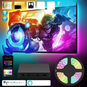 Zestaw Podświetlenia LED TV HDMI 2.0 Sync Box Tuya Smart RGBIC 4K 60Hz HDR Ambilight do TV 75-85 cali 