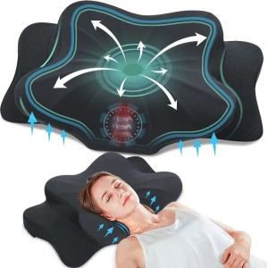 Ergonomiczna Poduszka Ortopedyczna Motyl z Pianki Memory Poduszka Profilowana do Snu z Poszewką z Lodowego Jedwabiu 