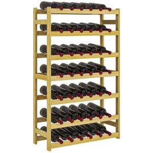 Drewniany Regał na Wino 42 Butelki – Stojak Sosnowy 7 Półek 102cm