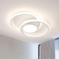 Biała nowoczesna lampa sufitowa LED plafon w kształcie dwóch okręgów ring