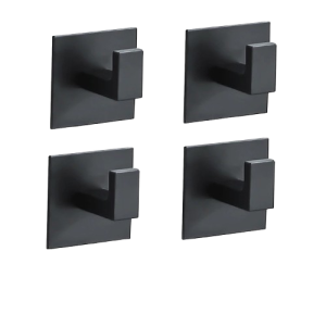 Zestaw Samoprzylepnych Haczyków Łazienkowych Matowa Czerń