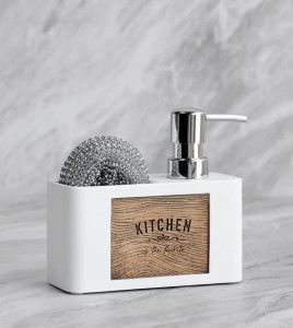 Organizer Kuchenny 2w1 Dozownik na Płyn do Naczyń z Miejscem na Gąbkę 200ml 