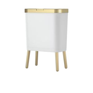 Elegancki kosz na nóżkach z otwieraną pokrywą 15 L biały